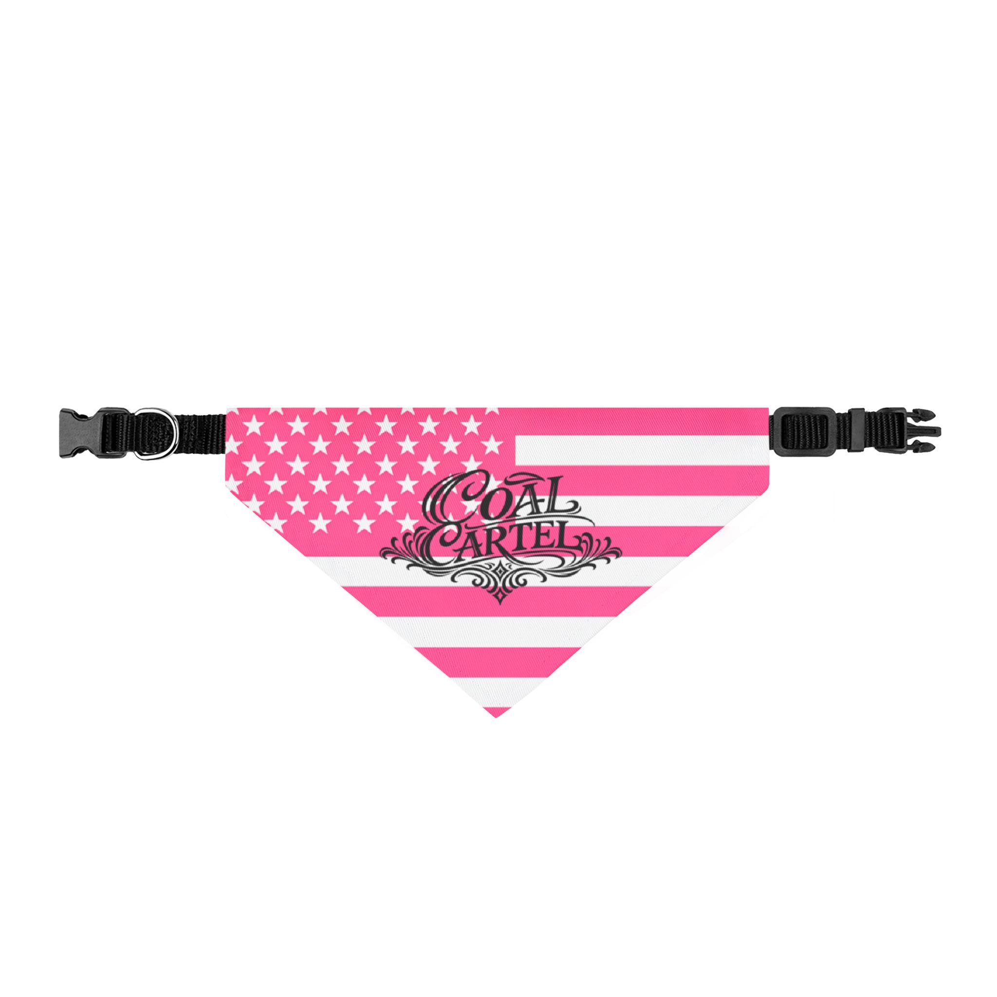 Pink Patriot Clip-On Dog Bandana
